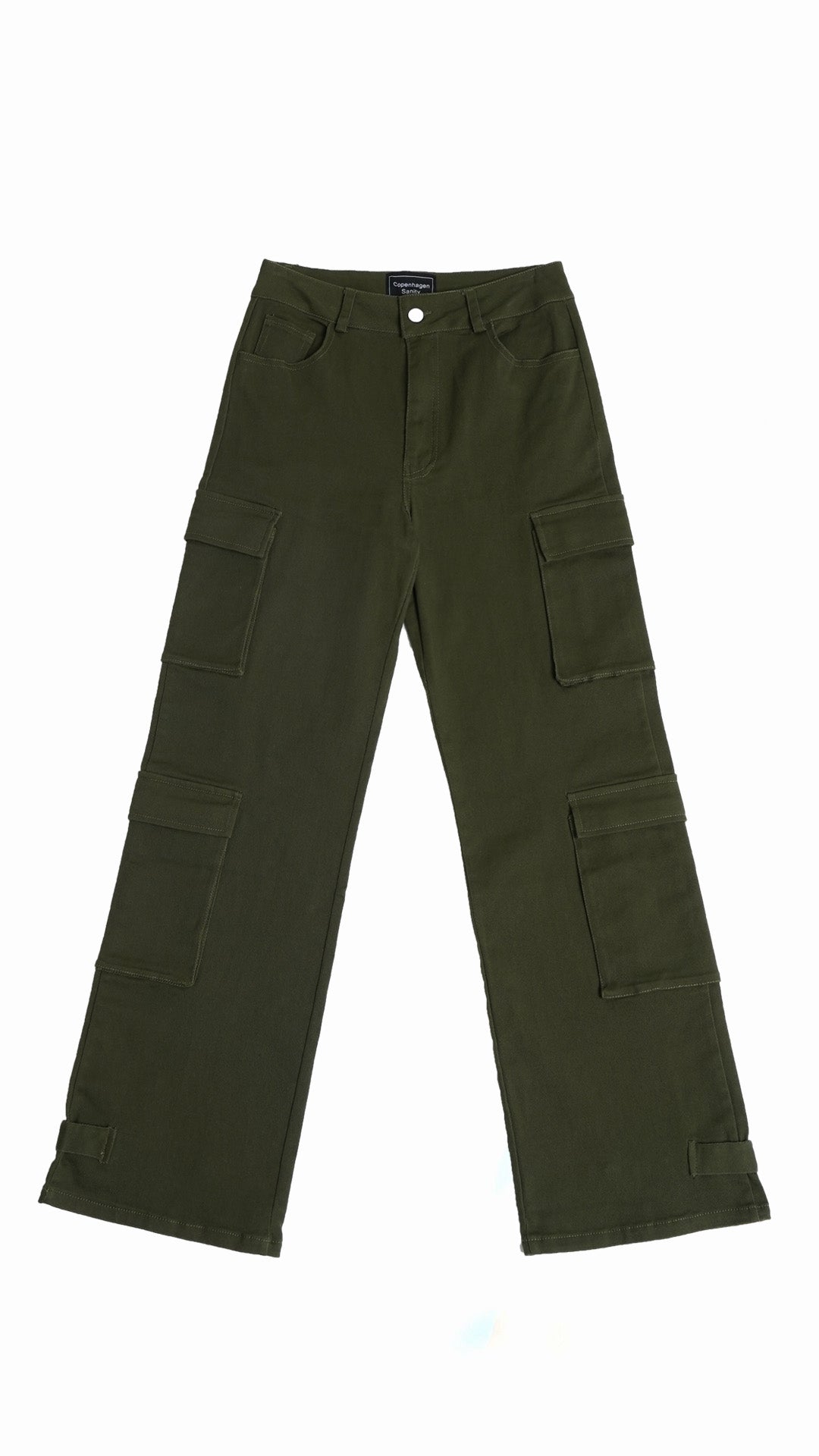 Grøn cargo denim bukser